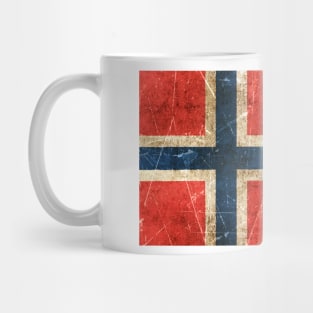 Vintage Aged and Scratched Norwegian Flag Mug